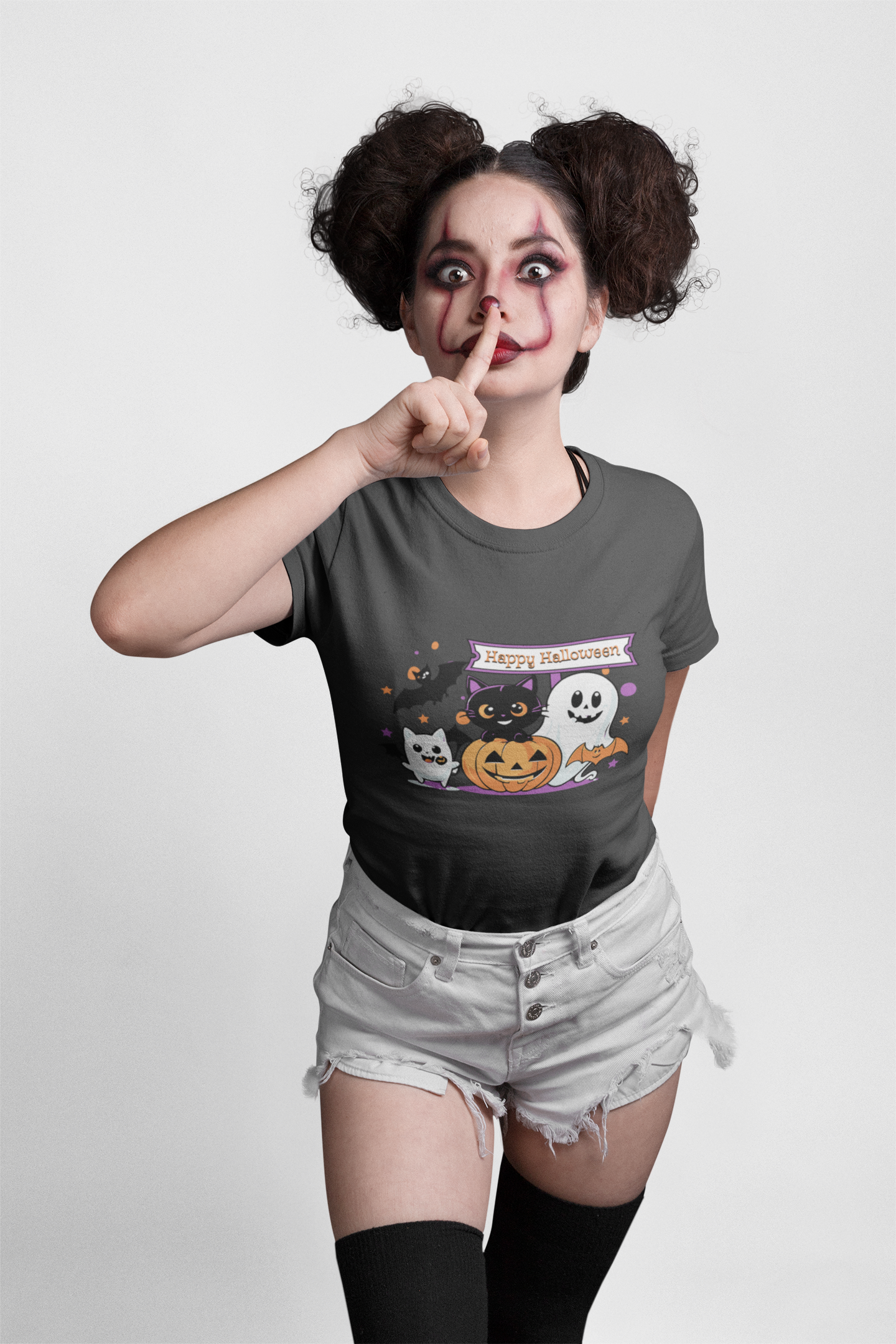 Halloween Ghost Pumpkin T-Shirt for Teen Girls Funny Tops Tees