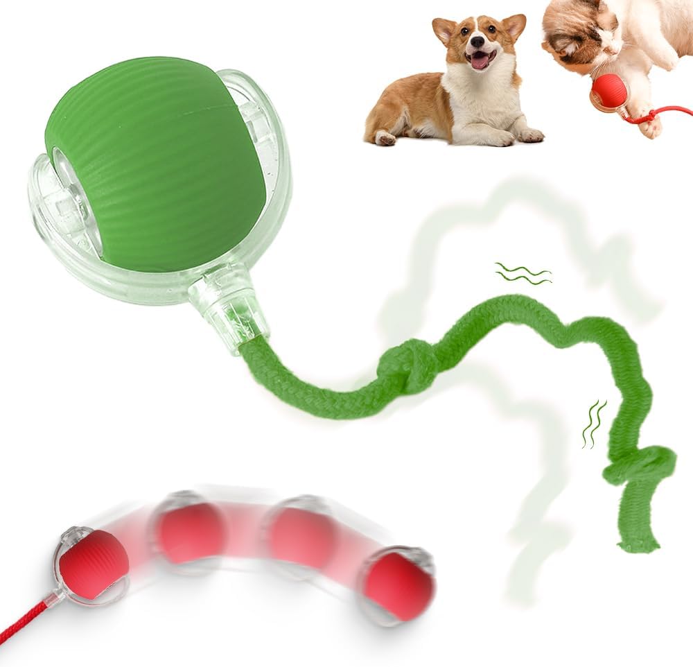 Interactive Rolling Dog Ball 2024 Upgraded Rolling Ball Dog Toy Interactive Cat Toys Automatic Cat Toy Self Moving Dog Toys 360° Automatic Rolling Ball Toy Electric Dog Balls for Dog/Cat interactive rolling ball for dogs