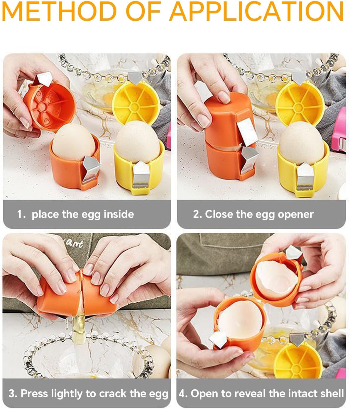 3 PCS Egg Shell Opener Egg Peeler Tool Handheld Egg Topper Cutter Tool Easy Egg Cracker Tool Egg Slicer for Raw Eggs Kitchen Gadgets for Cooking and Baking