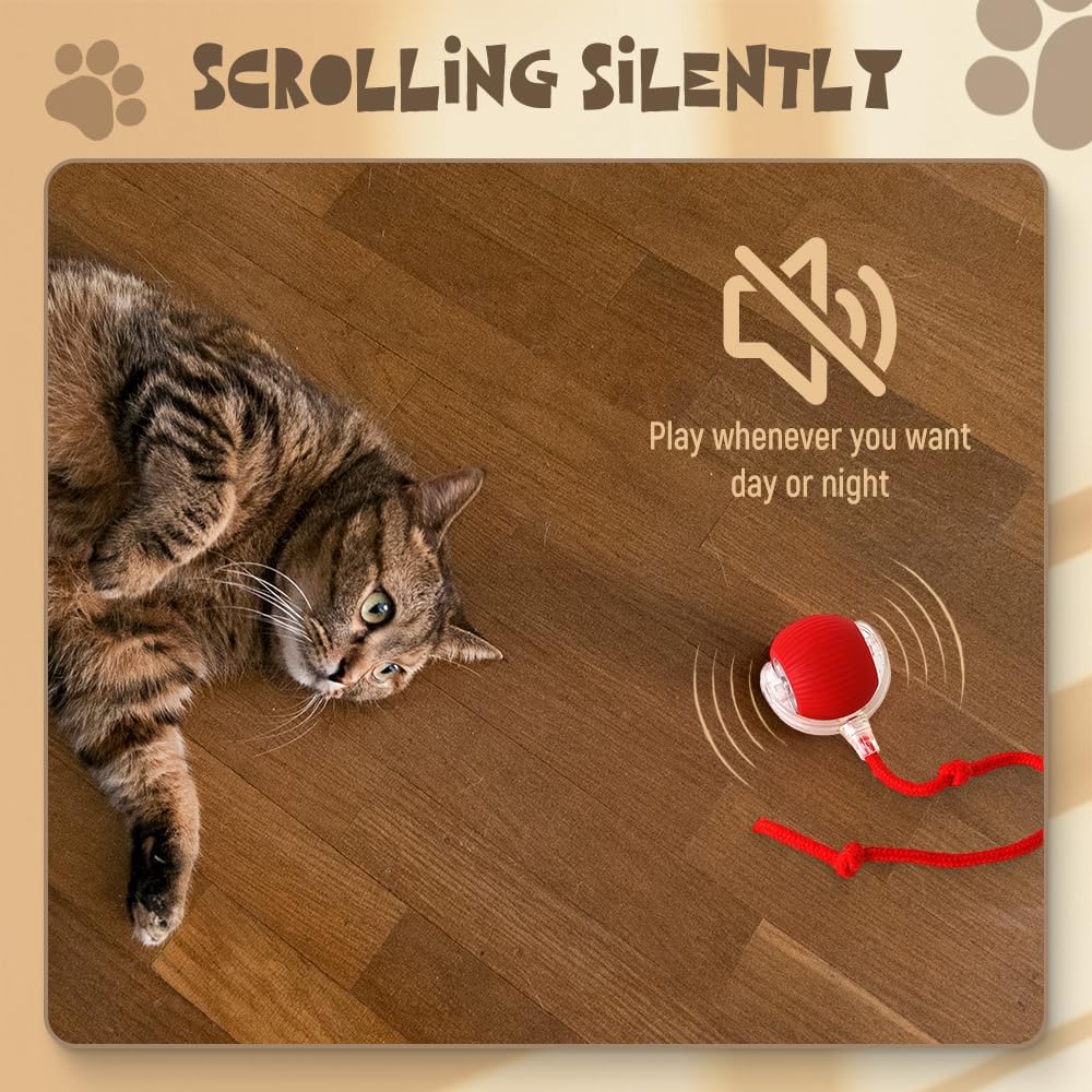 Interactive Rolling Dog Ball 2024 Upgraded Rolling Ball Dog Toy Interactive Cat Toys Automatic Cat Toy Self Moving Dog Toys 360° Automatic Rolling Ball Toy Electric Dog Balls for Dog/Cat interactive rolling ball for dogs