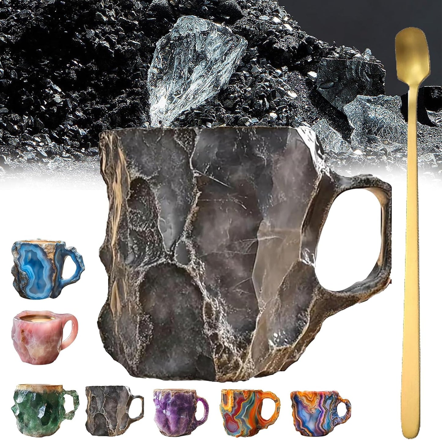 Mineral Crystal Coffee Mugs Natural Mineral Crystal Coffee Mug Mugcrystal Coffee Mugs Christmas Coffee Mugs with spoon